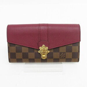 Louis Vuitton Damier Portefeuille Wallet Clapton Long Raisin